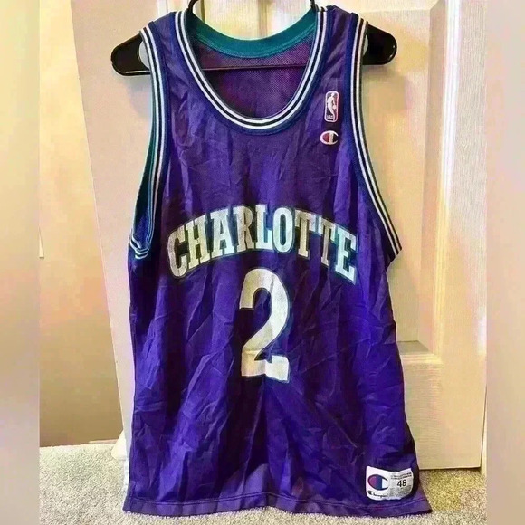 VTG Champion Charlotte Hornets NBA Basketball Jersey Larry Johnson - Picture 1 of 3